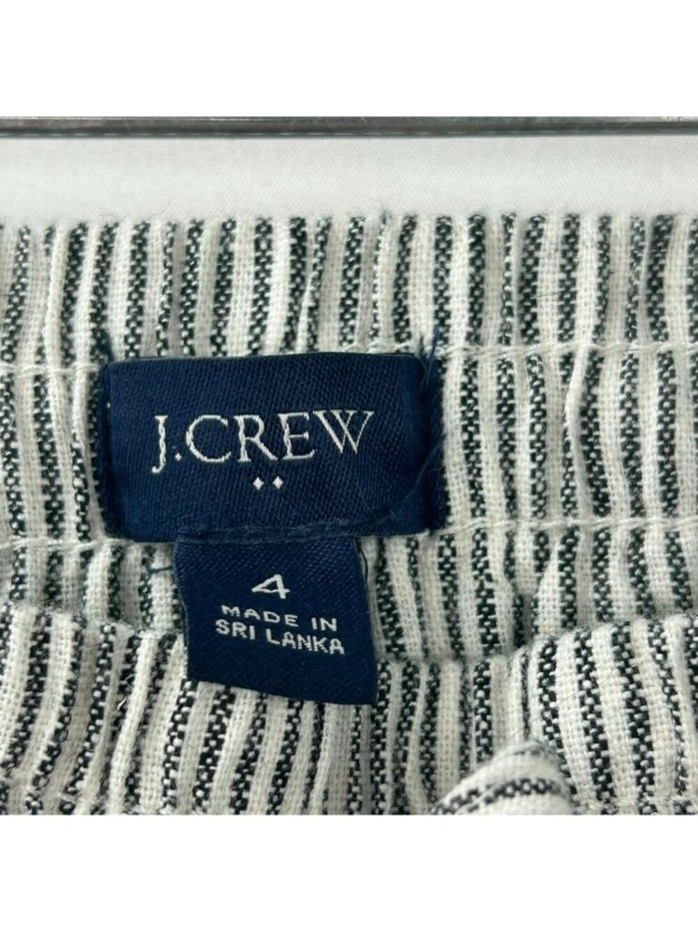 J.Crew Factory Pants Womens Size 4 Gray/White Striped Linen Blend Drawstring NWT - Picture 12 of 16